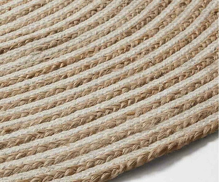 Dtail tapis Raya blanc en jute