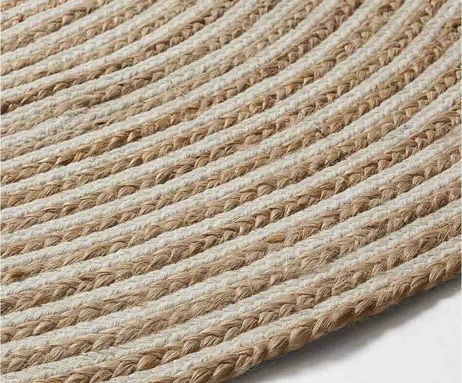 Dtail tapis Raya blanc en jute