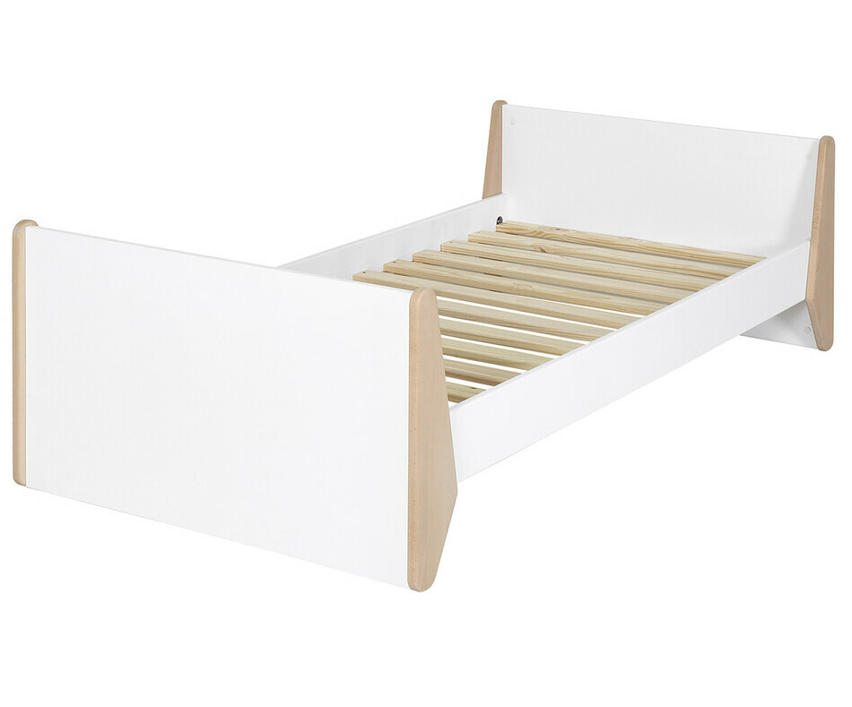 Dtails du sommier en bois massif du lit Kolmio blanc
