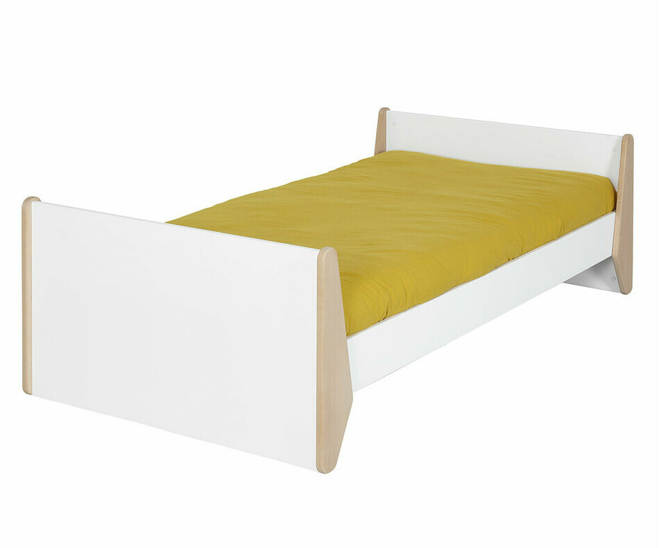 Dtail du lit Kolmio blanc avec matelas