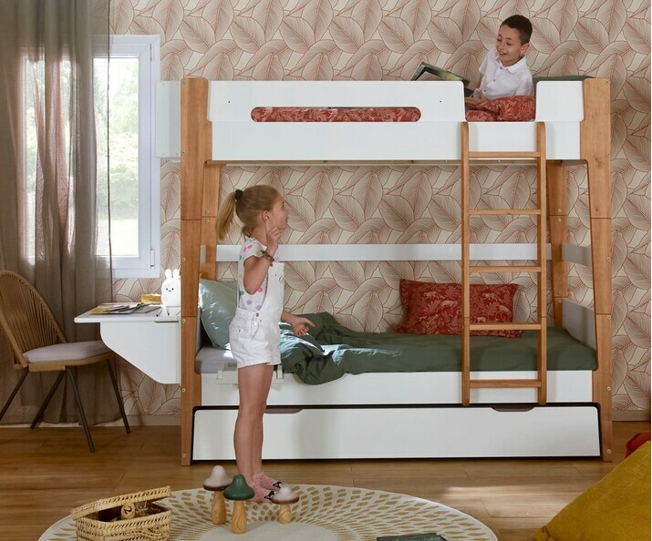 Lit superposé enfant modulable avec 2 matelas - Tallinn