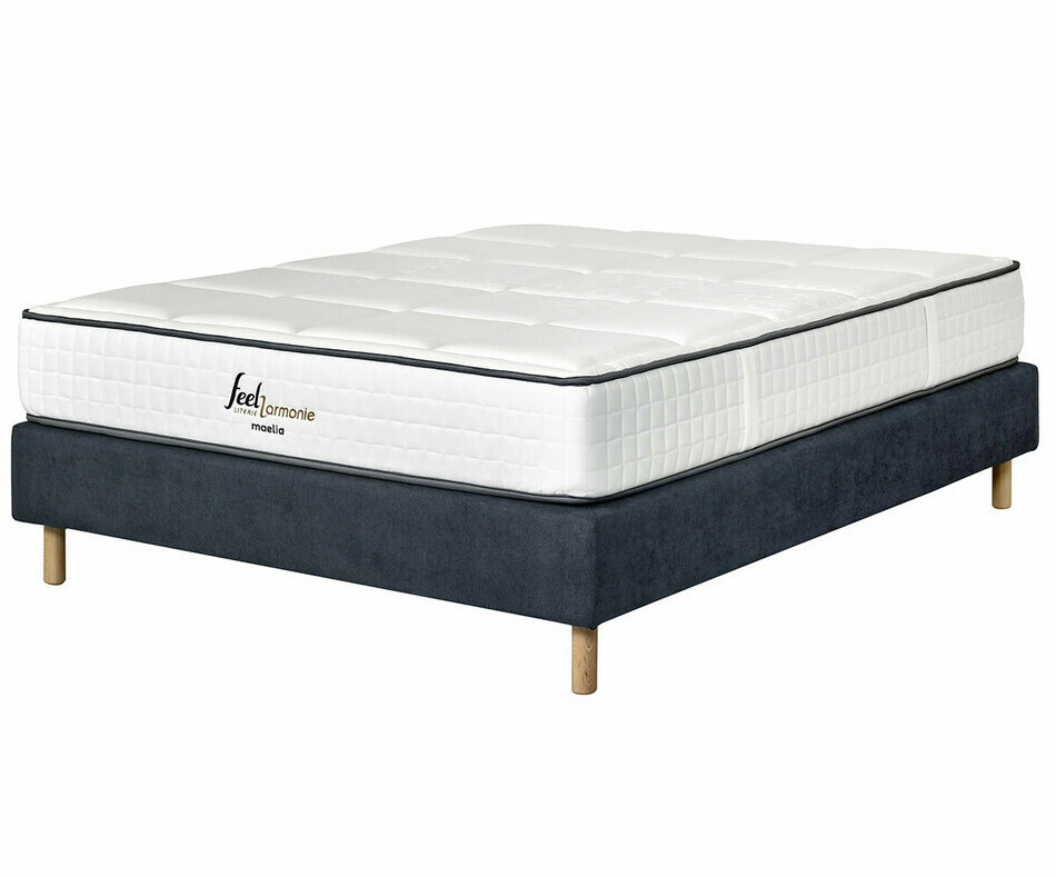 Sommier en tissu avec pieds et matelas en option