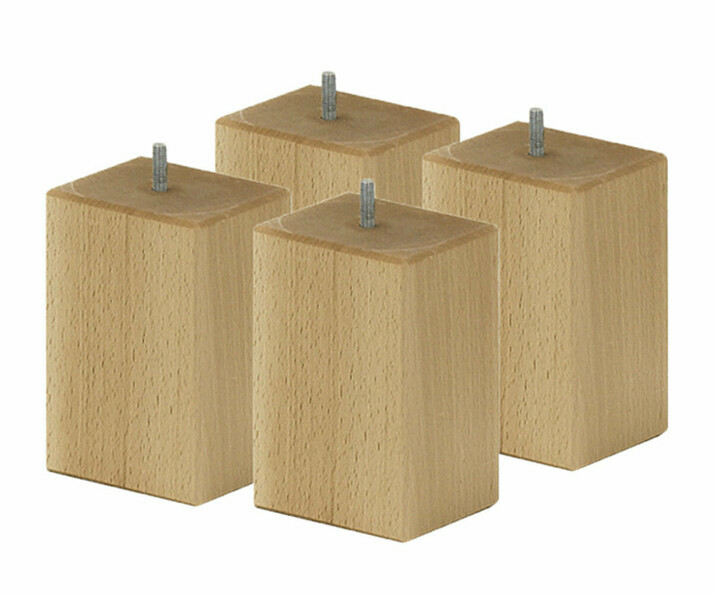 Lot de 4 pieds de lit ado Kubo Naturel