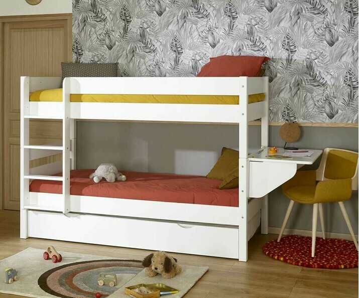 Lit enfant superposé bas avec bureau - 1,2,3