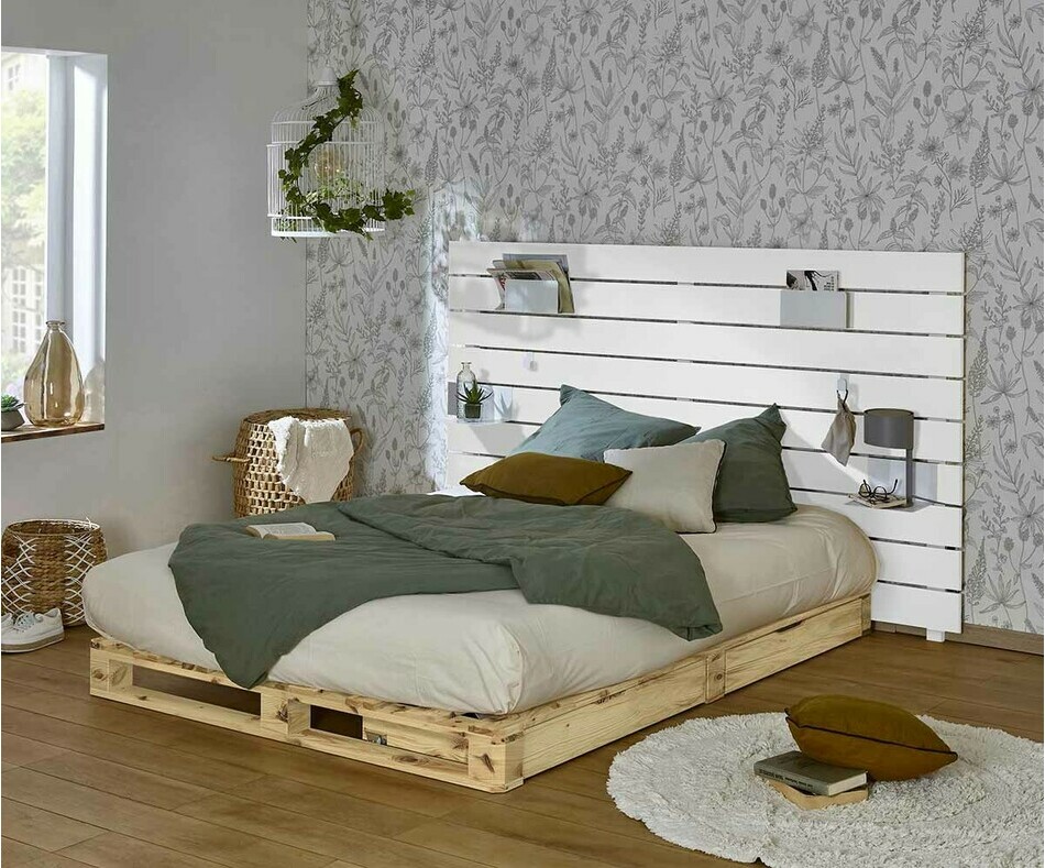 Zoom  tête de lit Aro en bois naturel