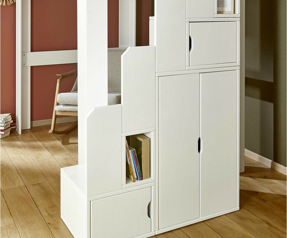 Module escalier avec rangement blanc enfant 