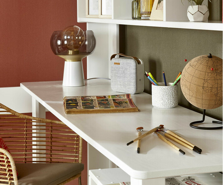 Bureau blanc inclus avec le lit mezzanine escalier Naolo