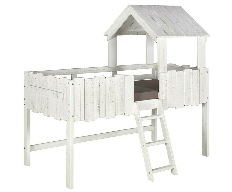 Lit en hauteur cabane avec échelle Lit en hauteur cabane avec échelle