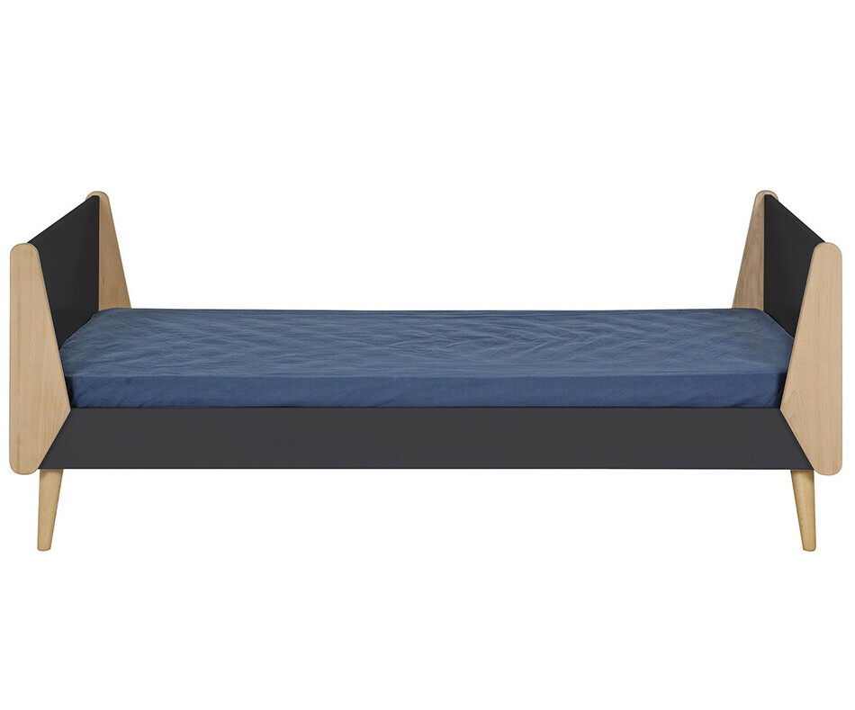 Lit Kolmio en bois massif gris anthracite et bois 