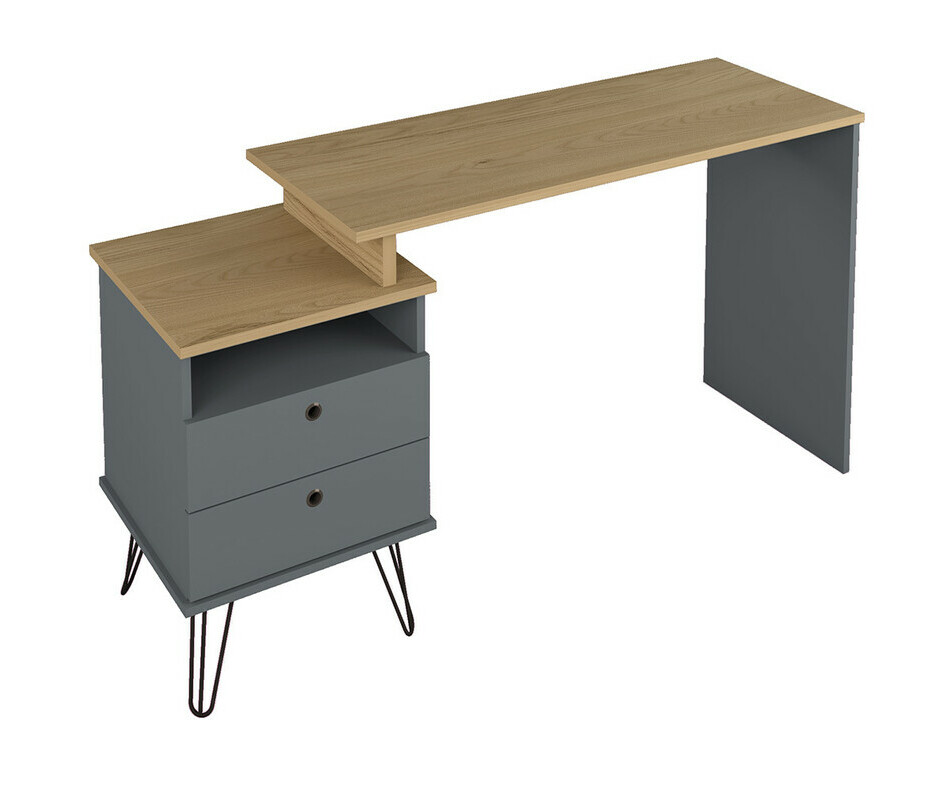 Bureau adulte bois et gris anthracite