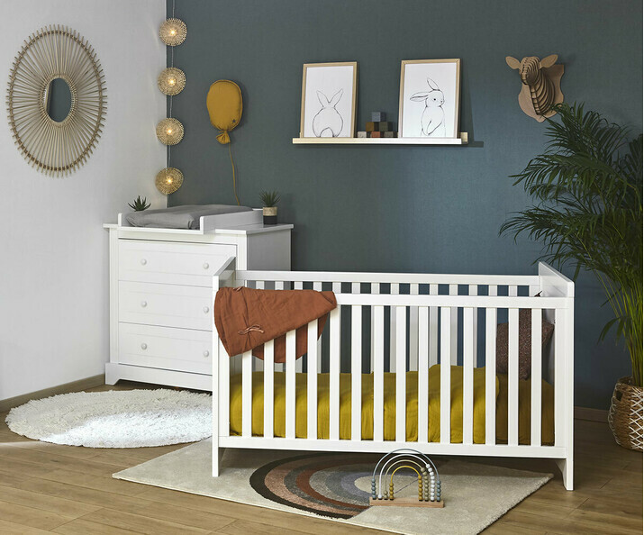 Lit bb Roma avec commode et plan et langer en option 