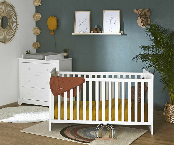 Commode, lit bb et plan  langer Roma blanc