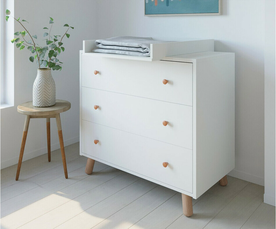 Commode avec plan  langer Alma blanc et bois 