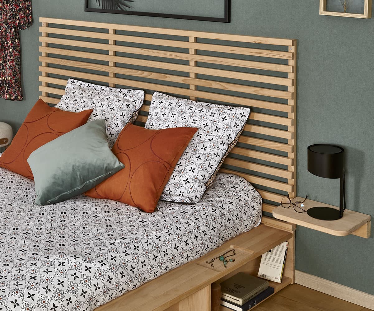 Tte de lit ado Elvy 174 cm avec lit Dune en 140