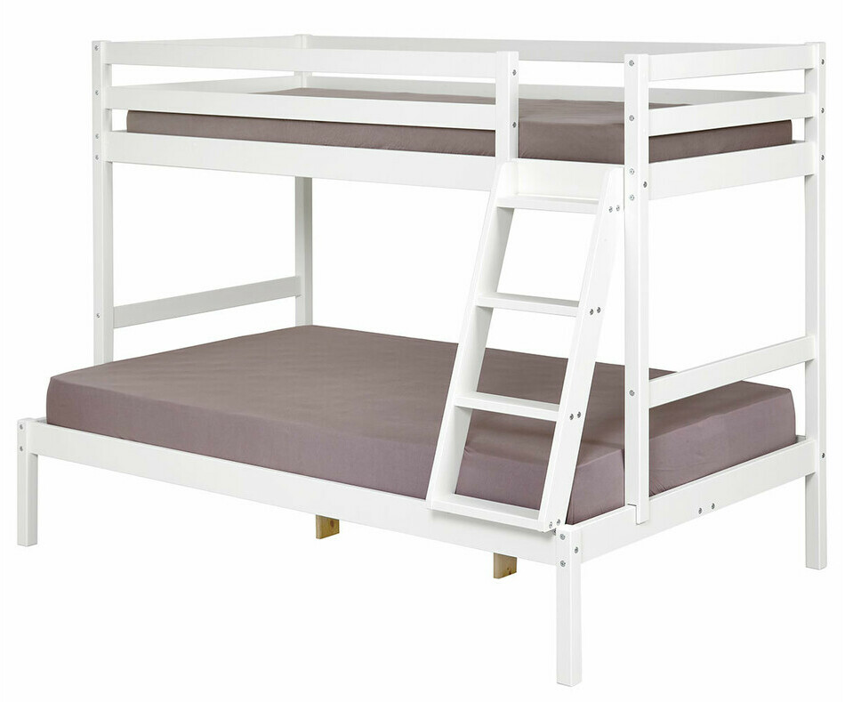 Lit superposé Elna blanc enfant avec matelas en option  Lit superposé Elna blanc enfant avec matelas en option