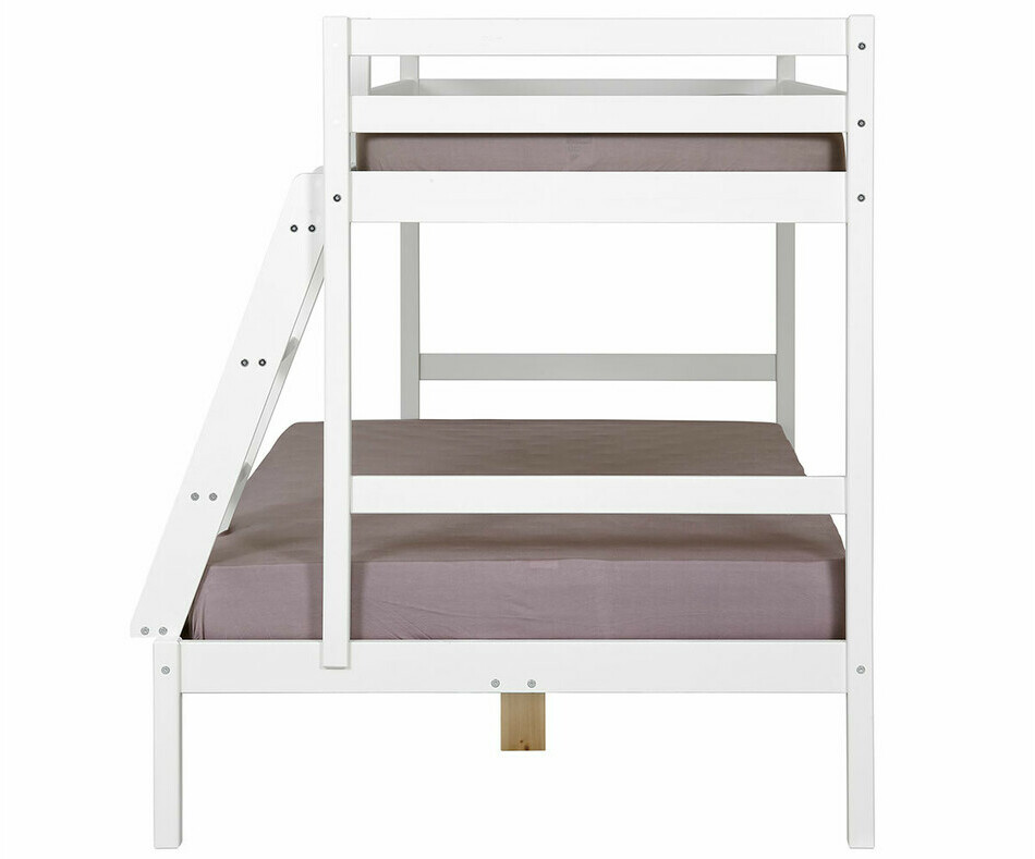 Ct du lit superpos enfant Elna blanc avec matelas