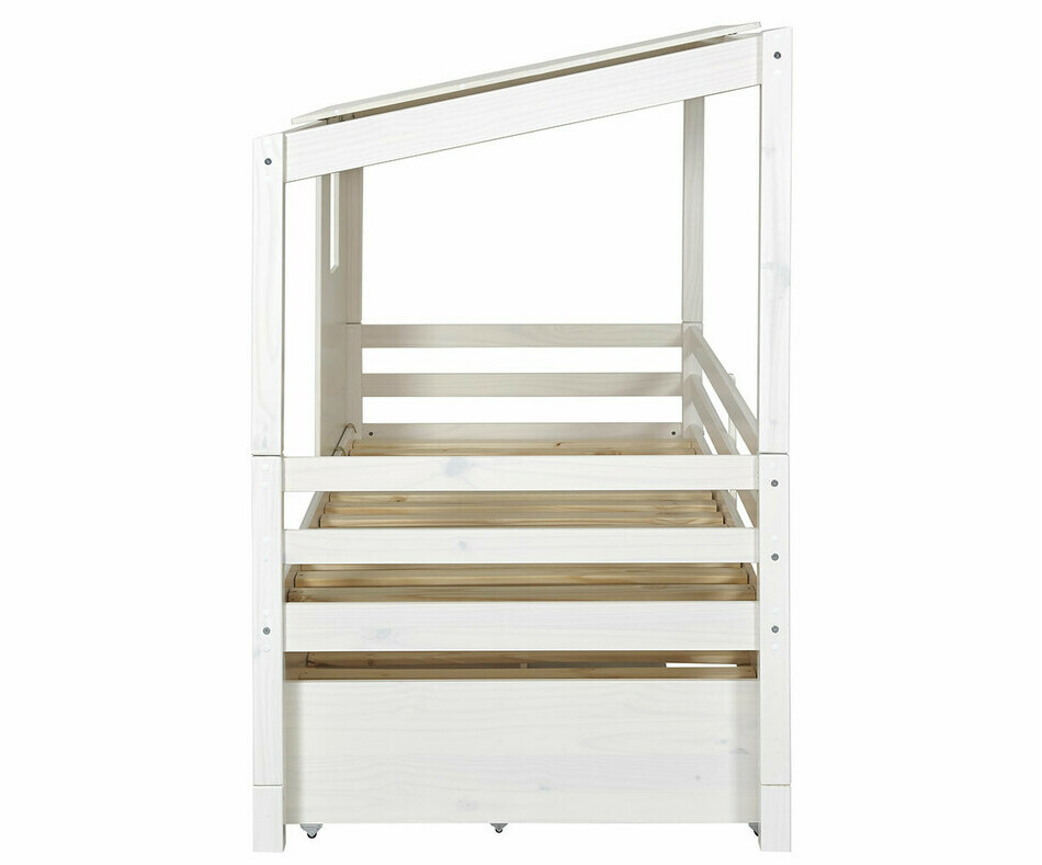 Côté du lit gigogne cabane April blanc  Côté du lit gigogne cabane April blanc