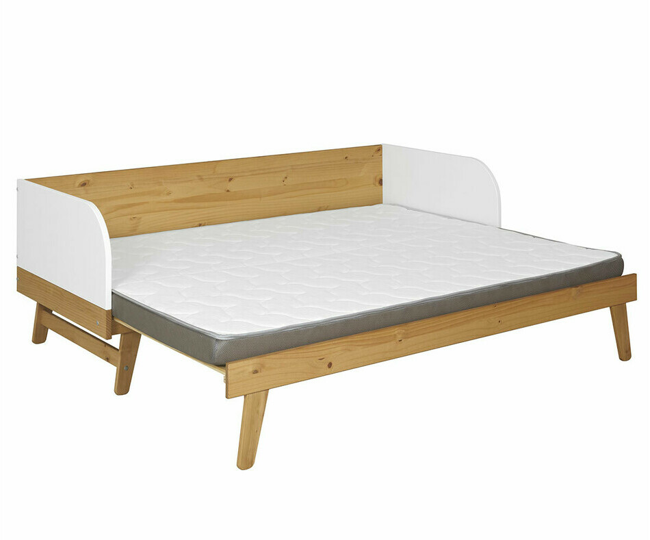 Lit gigogne avec sommier peigne adulte Samba avec matelas pliant