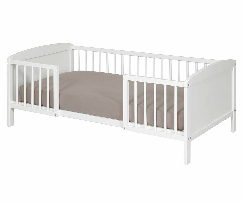 Petit lit enfant en bois avec matelas Tila blanc Petit lit enfant en bois avec matelas Tila blanc