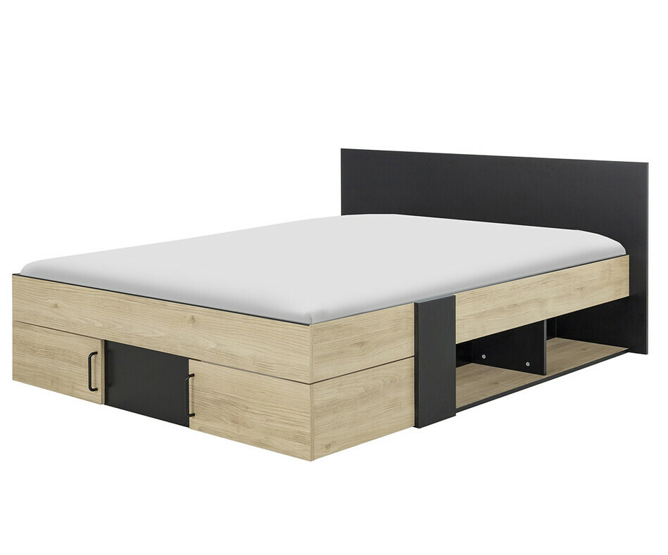 Lit adulte Lulo avec niches de rangement et matelas