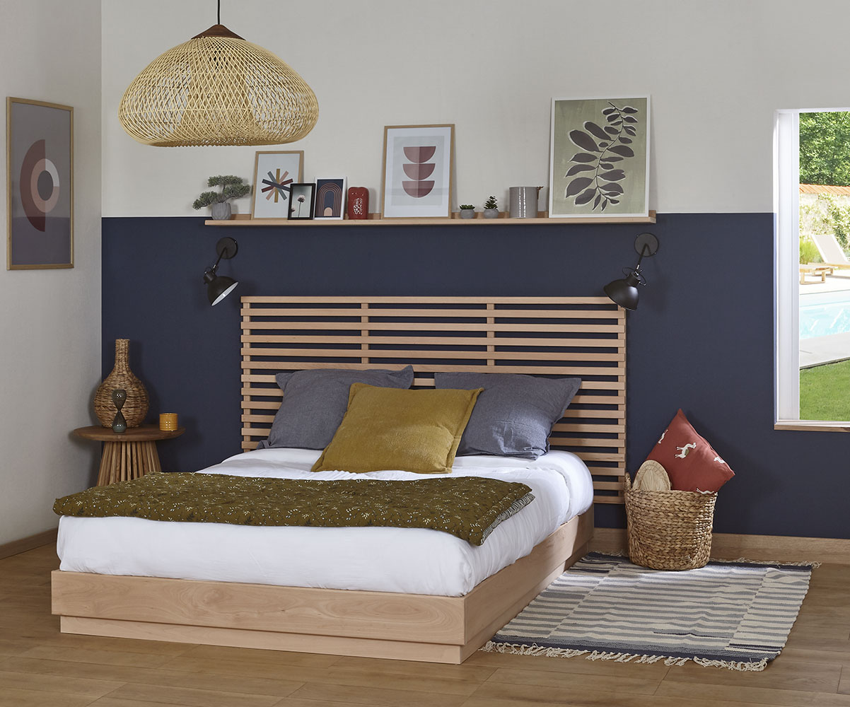 Lit adulte Hino avec sommier et tête de lit Lit adulte Hino avec sommier et tête de lit