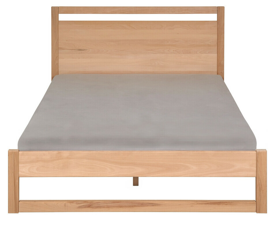 Lit adulte Nali de face avec lattes massives et matelas Lit adulte Nali de face avec lattes massives et matelas