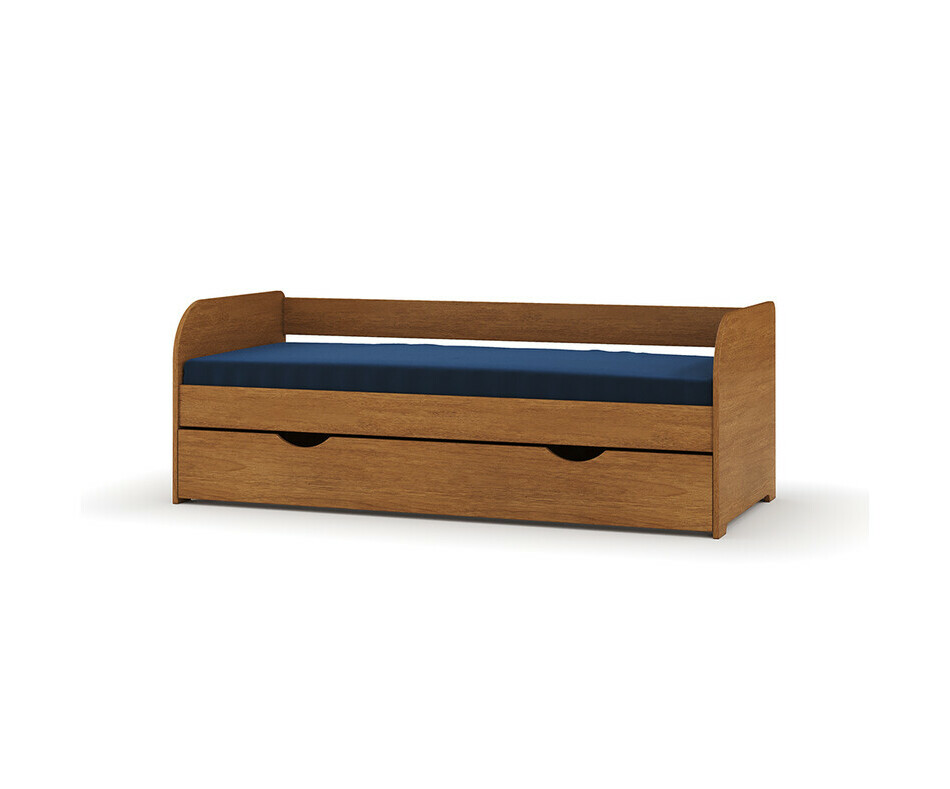 Lit Banquette Bali avec tiroir ou sommier gigogne en option noisette Lit Banquette Bali avec tiroir ou sommier gigogne en option noisette