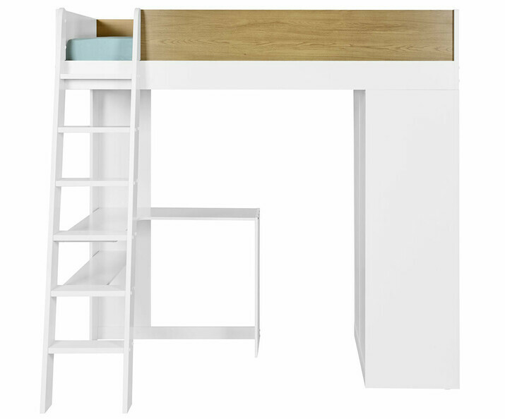 Lit mezzanine ado Azou avec armoire, échelle et bureau 