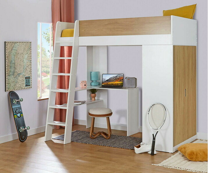 Lit mezzanine ado avec armoire - Azou