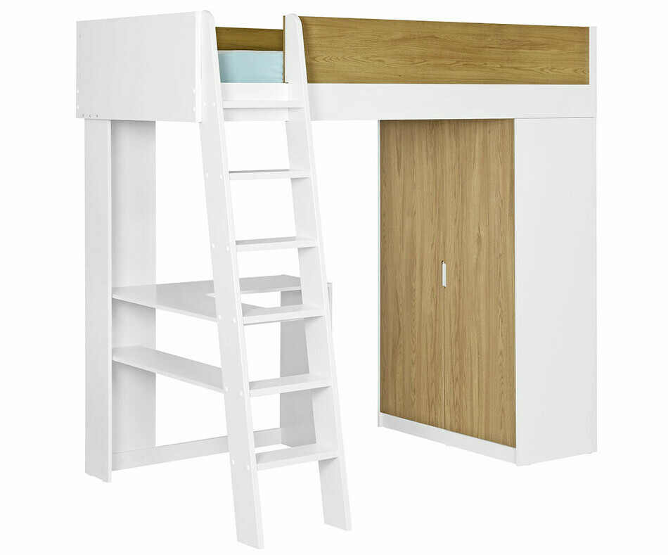 Lit mezzanine ado Azou avec matelas armoire intrieure