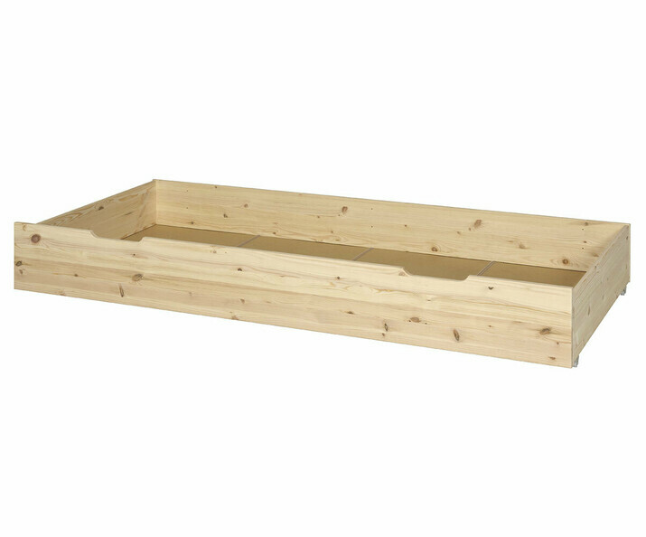 Tiroir de lit enfant Oxa avec faade bois naturel