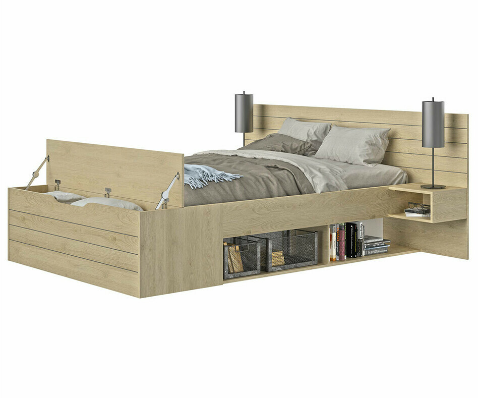 Lit adulte Tosco avec rangements avec matelas