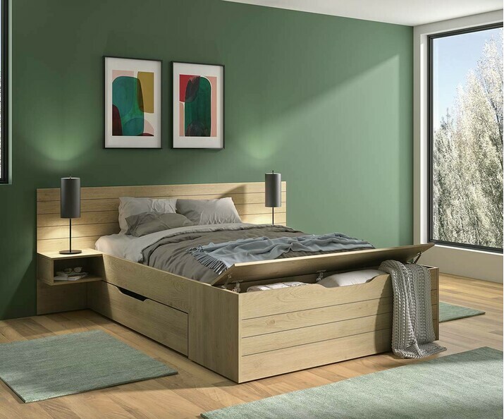 Lit adulte Tosco avec sommier et matelas