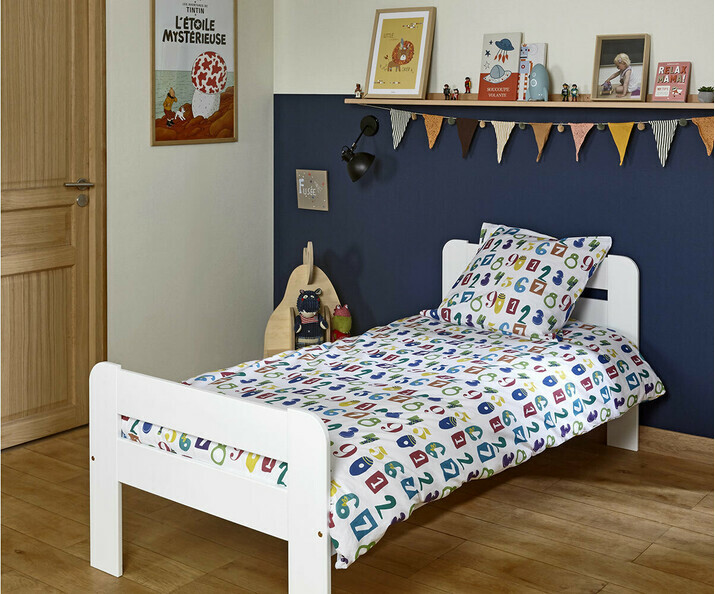 Housse de Couette Enfant Lila, pour Lit 1 Place. Coton Biologique