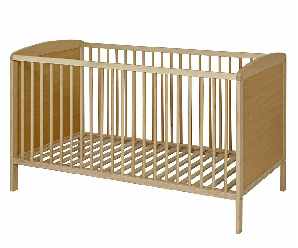 Lit bébé Yeol bois de trois quart sans matelas Lit bébé Yeol bois de trois quart sans matelas