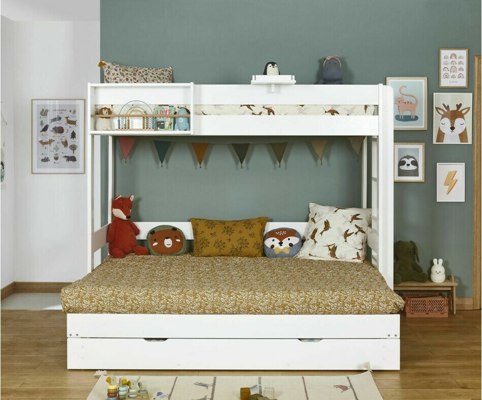 Lit superpos gigogne bois Hikari enfant lit ouvert