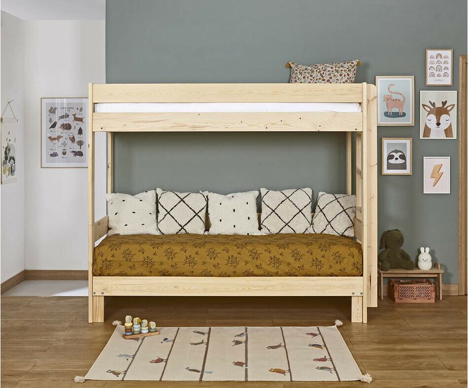 Lit superposé gigogne bois Hikari enfant sans tiroir avec matelas Lit superposé gigogne bois Hikari enfant sans tiroir avec matelas