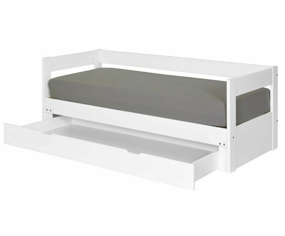 Lit gigogne Hikari enfant blanc 80x200 tiroir ouvert