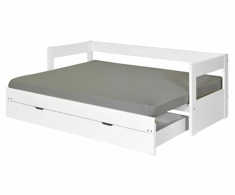 Lit gigogne Hikari enfant blanc 80x200 ouvert