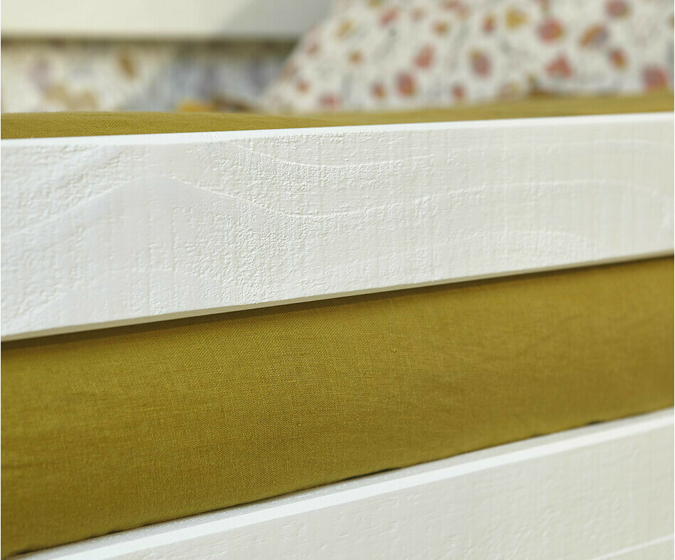 Zoom barrière lit mi-hauteur Mitia bois blanc avec matelas