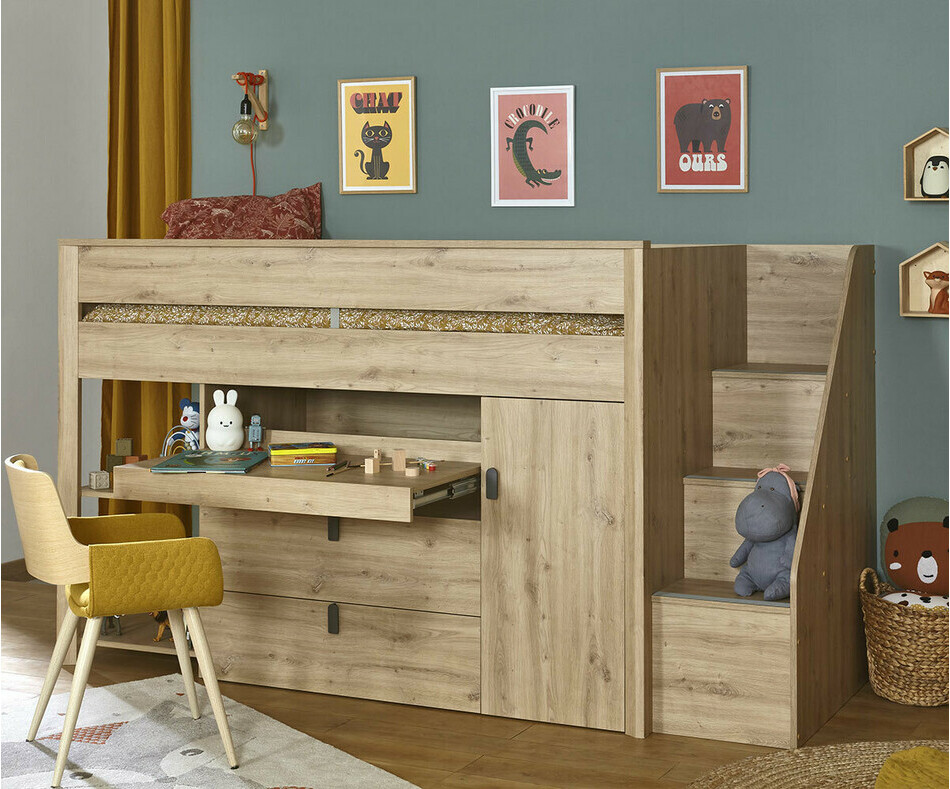 Bureau rtractable du lit enfant Arlo en bois