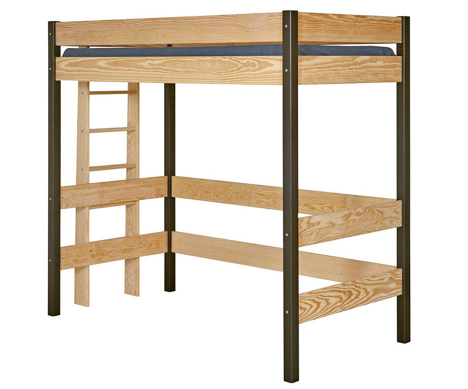 Dtail lit mezzanine enfant Caly noir et bois