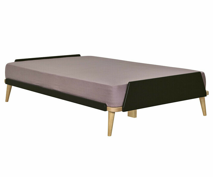 Lit Kyou noir ado fabrication franaise avec matelas