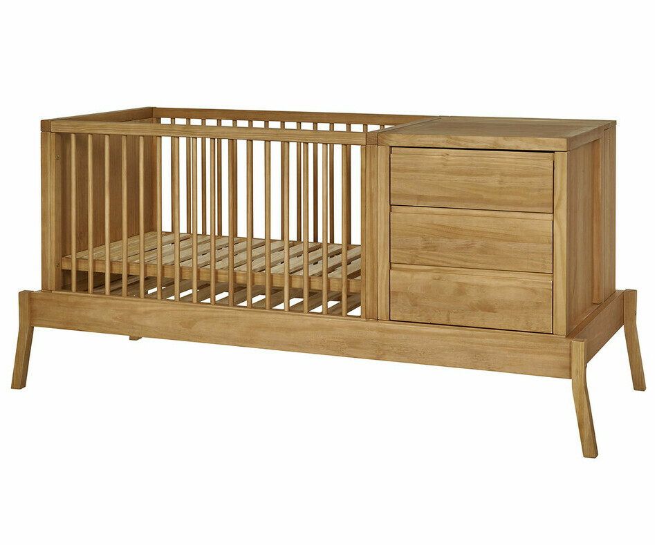 Lit bébé évolutif combiné Tiana vue de 3/4 Lit bébé évolutif combiné Tiana vue de 3/4