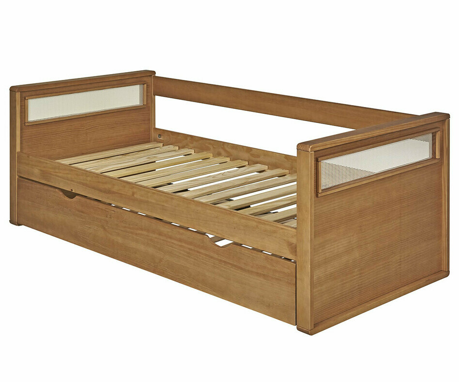 Lit banquette gigogne adulte Houane vue de 3/4 Lit banquette gigogne adulte Houane vue de 3/4