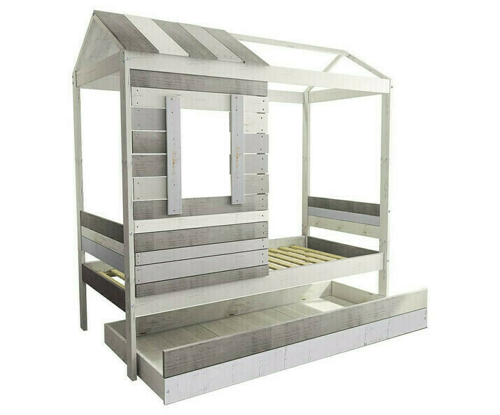 Lit cabane avec sommier et tiroir inclus