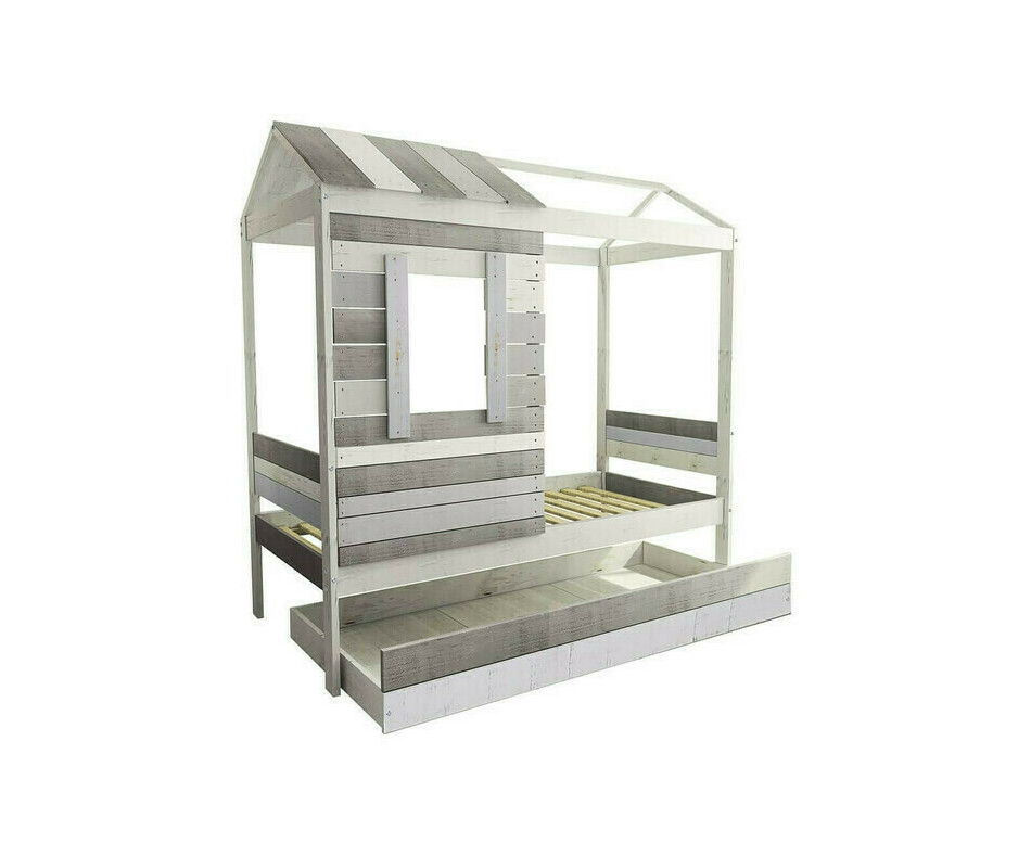 Lit cabane avec sommier et tiroir inclus