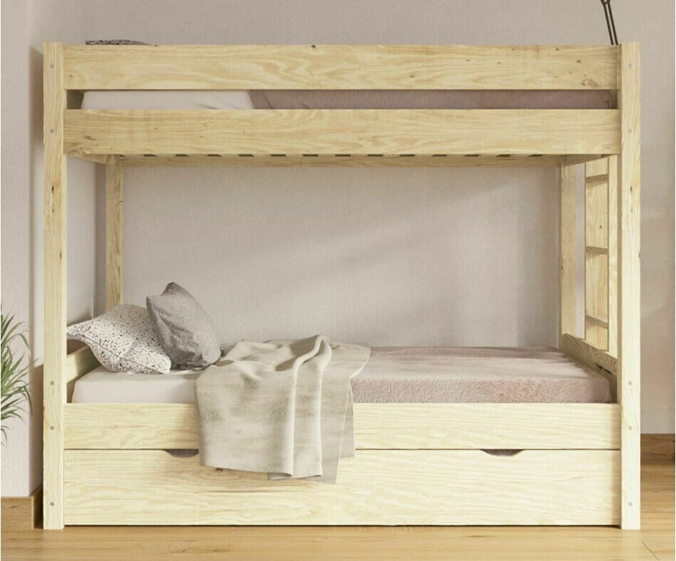 Lit superpos gigogne adulte Yudi bois chelle positionnable