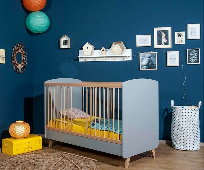 Lit Bb Pipa avec 3 barreaux amovibles avec matelas