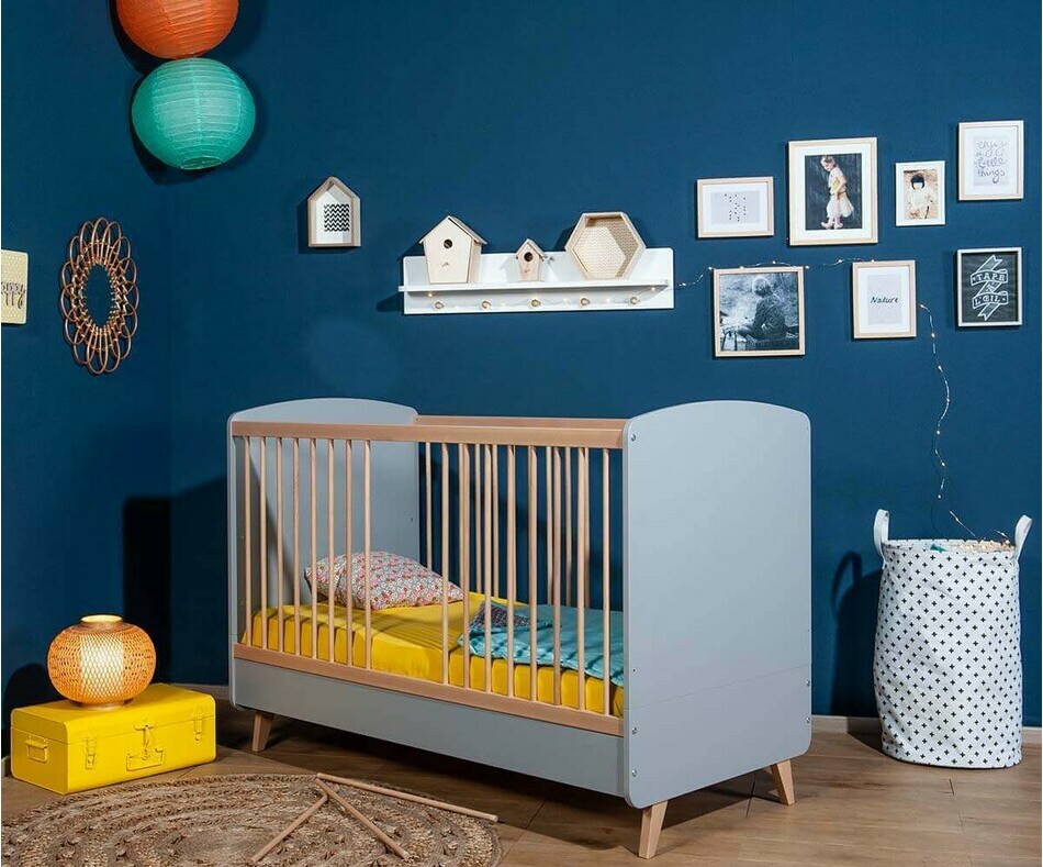 Lit Bb Pipa avec 3 barreaux amovibles avec matelas